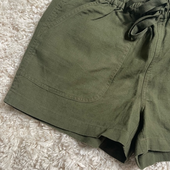 J. Crew Linen Blend Tie Waist Short Green Size XS - Picture 6 of 10